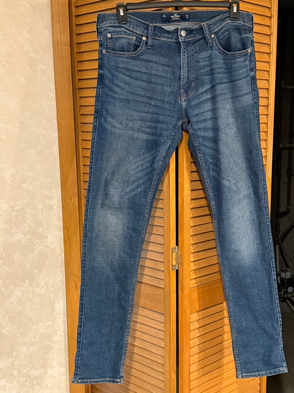Hollister Mens Stacked Skinny Advanced Stretch Jeans Blue Denim Size 34x30